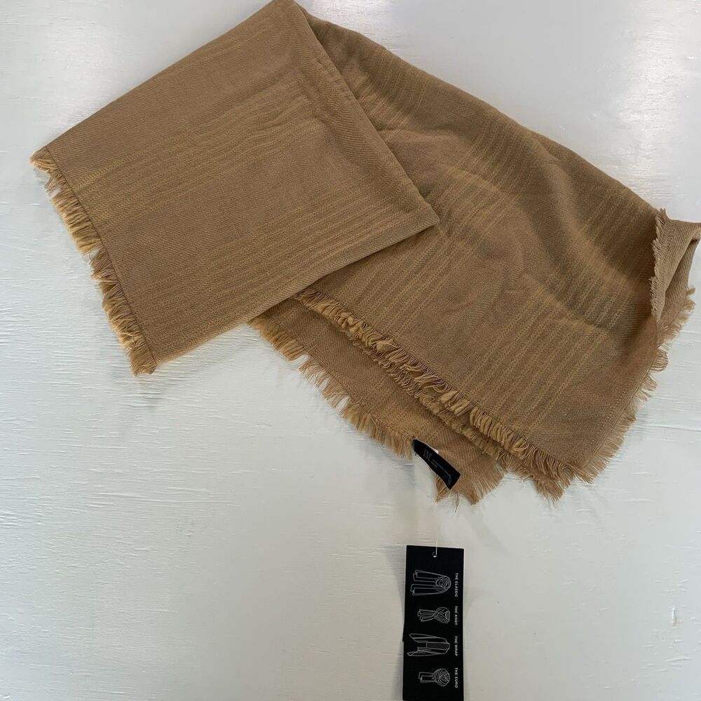 INC INTERNATIONAL CONCEPTS satin women's scarf wrap pashmina -Sand /Tan